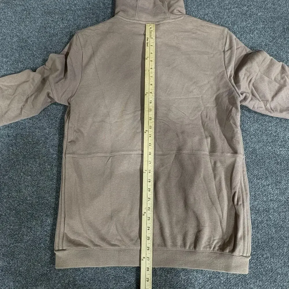 Adidas Hoodie Mens Large Brown Full Zip Trefoil Logo Pockets Sweatshirt
